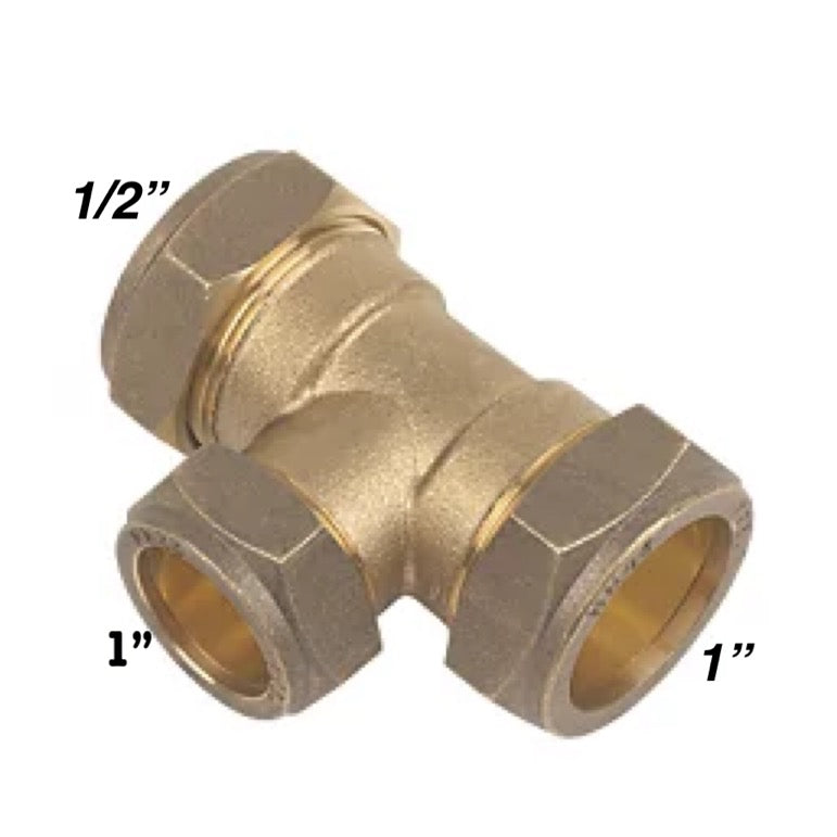 Compression Reducing Tees CxCxC 1''x1/2''x1''(318313)