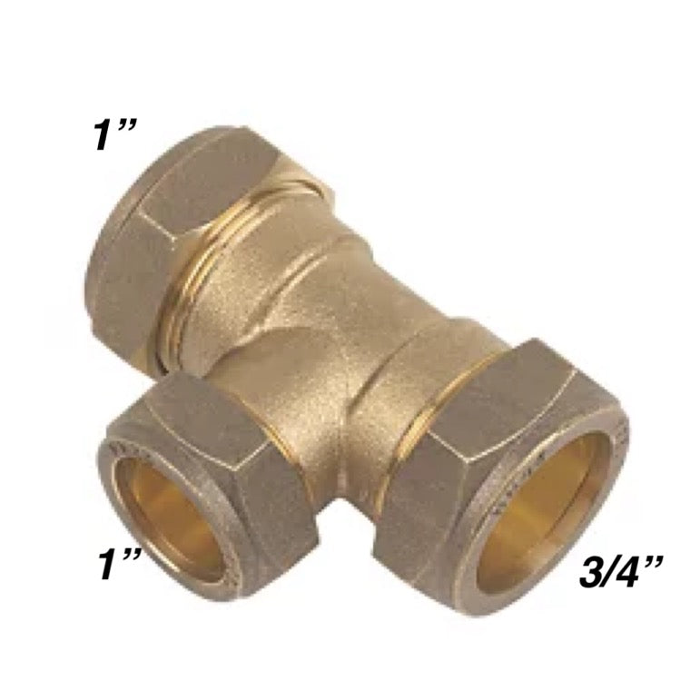 Compression Equal Tee CxCxC 1''x3/4''x1''(318323)