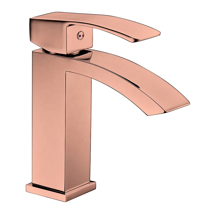 New Style Color Rose Gold Mounted Single Handle Basin Faucet