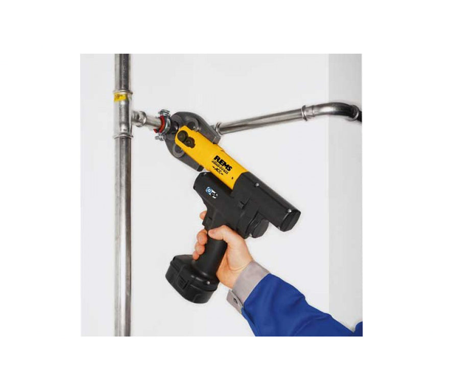 REMS Mini Press Gun 14.4V Battery Incl. 16,20,26 mm Crimping Tongs TH Jaws & Case