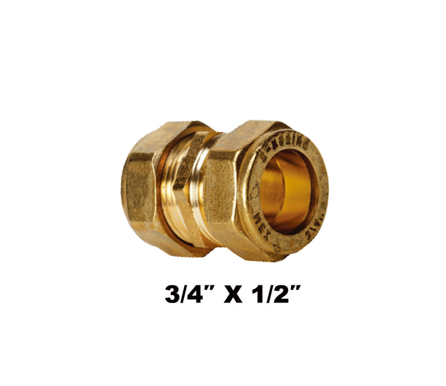 Straight Compression Coupler C X C 3/4'' X 1/2'' (31021)