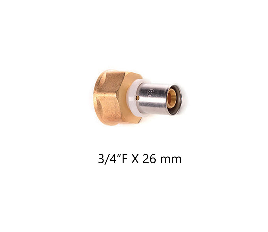 Straight Coupler F.I. X Pipe 3/4''Fx26 mm (12023)