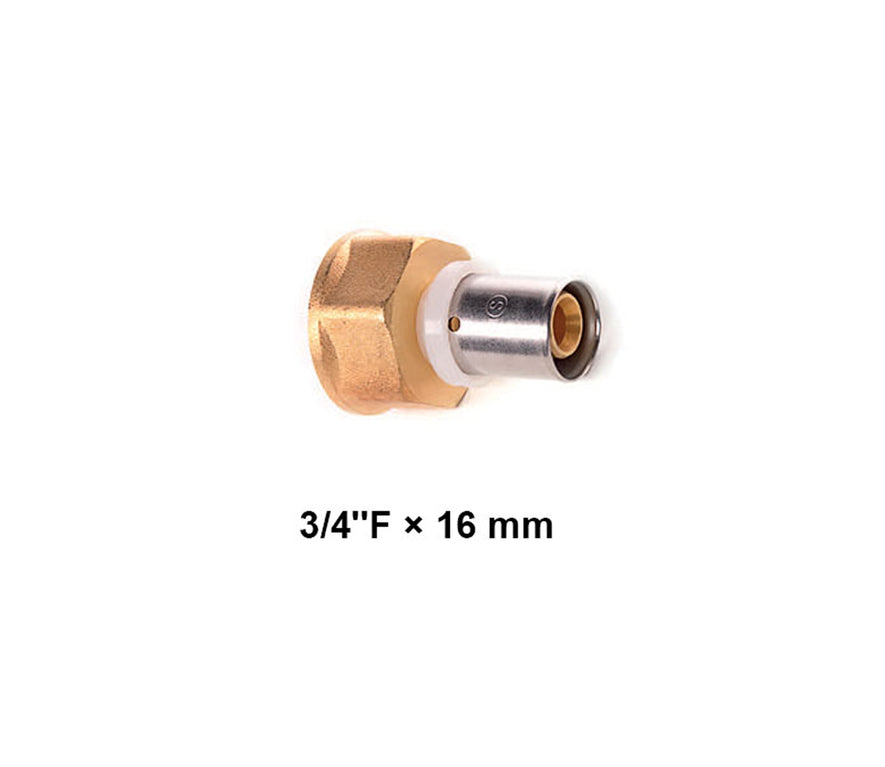 Straight Coupler F.I. X Pipe 3/4''Fx16 mm (12021)