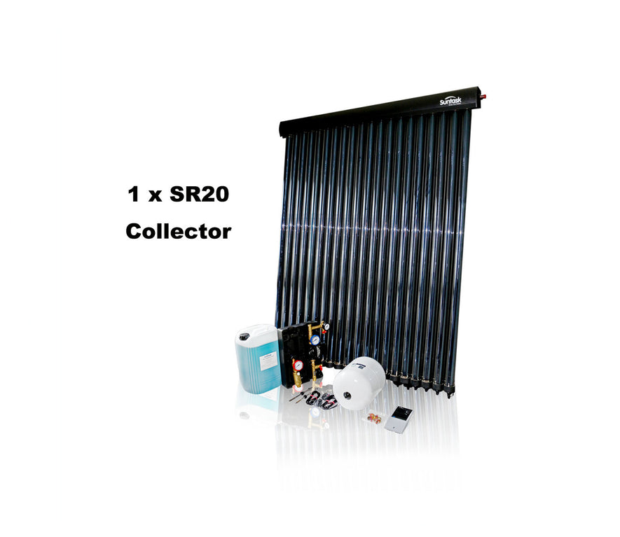 Suntask full Solar Thermal Kits excluding Cylinders 20 Tube System (1 x SR20 Collector)