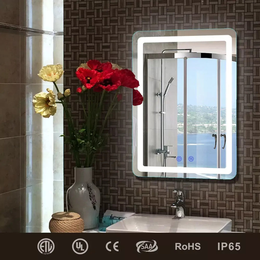 LED Fog Free LED Bathroom Mirror with Lights in Ireland DP339A 800x600mm