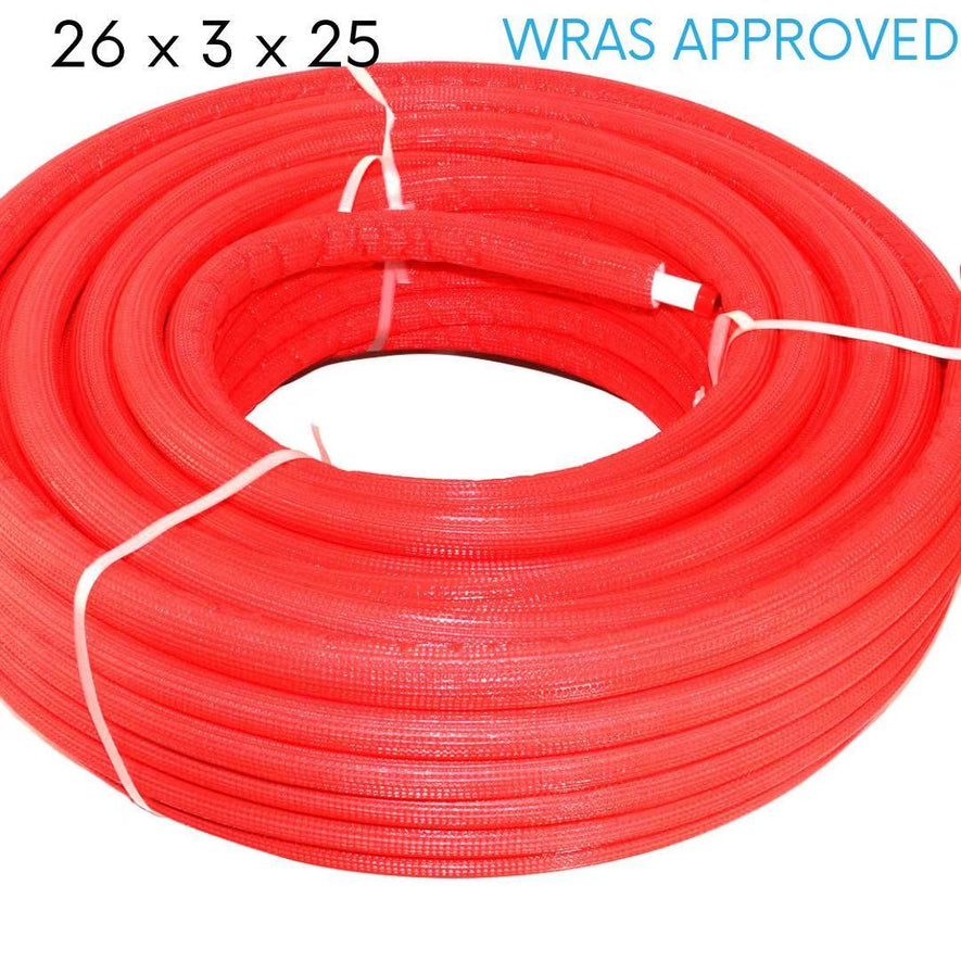 Insulated Pipe Red 26 x 3.0 X 25 m