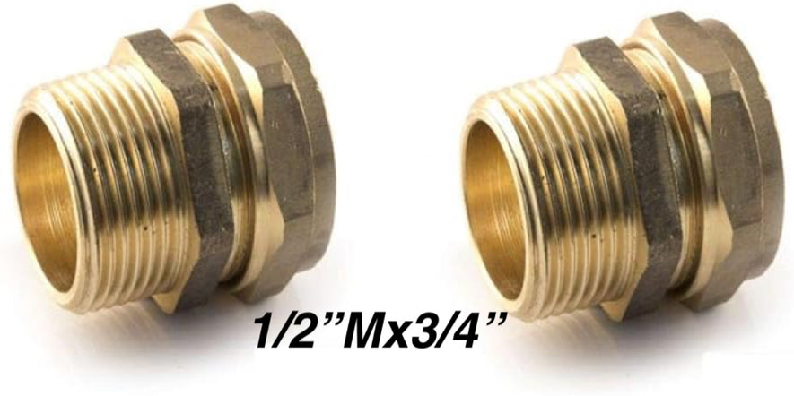 Straight Compression Coupler MI X C 1/2''Mx3/4‘’ (31112)
