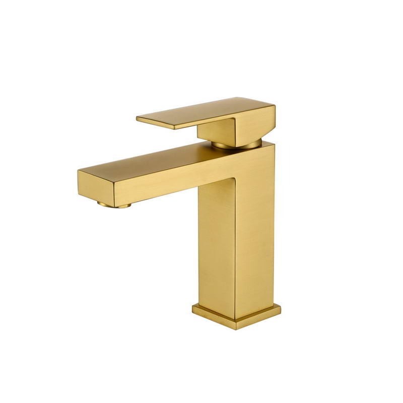 Contemporary Style Brushed Gold Bathroom Basin Faucet