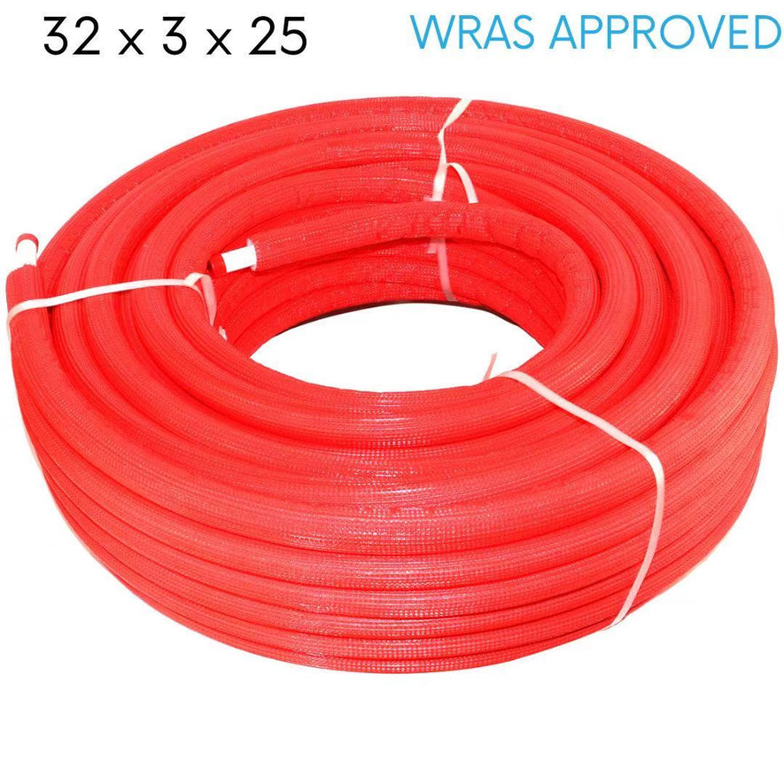 Insulation Red 32 x 3.0 × 25 m PEX-AL-PEX Multilayer Insulated Pipe